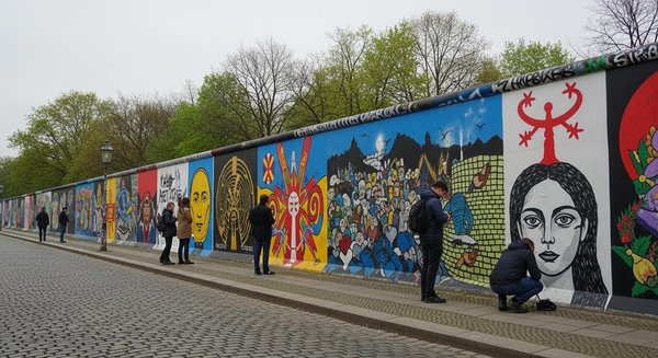 Les murs berlinois : symbole d'histoire et d'expression artistique grande